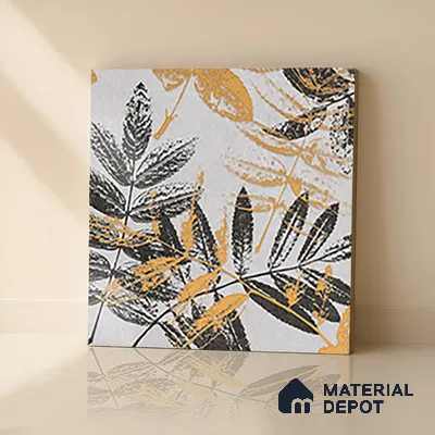Floral Wall Tile TL 07249 Plana 8005 GLM (Gold) 1 ft x 1 ft Ceramic Matte Finish - 9 mm  | 2 mm Spacer is Mandatory | Please Expect a Slight Variation of Pattern (Sample)